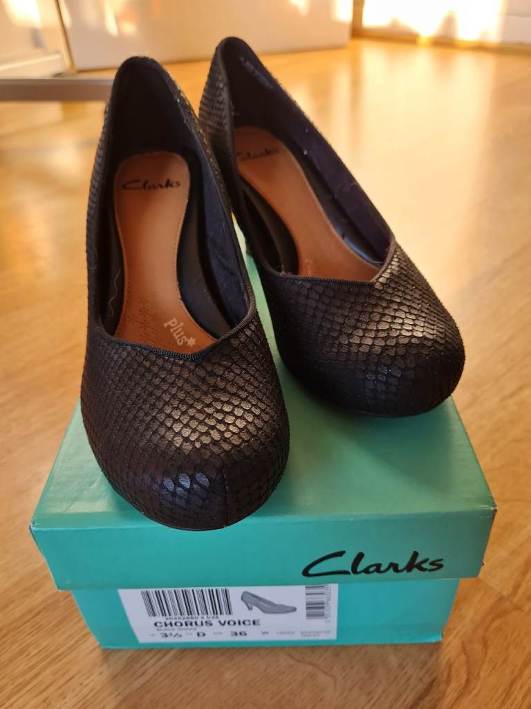 Black Clarks heels, size 3.5