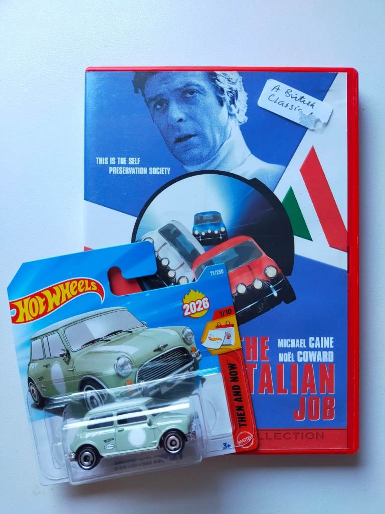 The Italian Job DVD with with Hot wheels Mini Cooper S. 