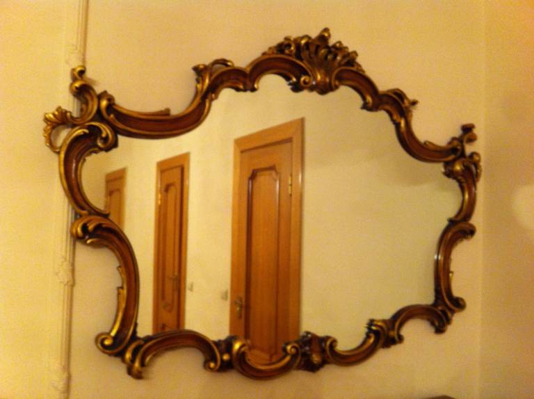 mirror 140 x 95 cm hand made ,wood frame.