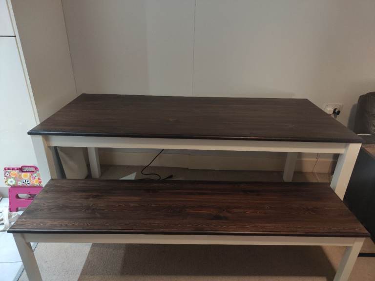 Solid Pine Wood Dining Table X-Large 5 chairs & 1 bench