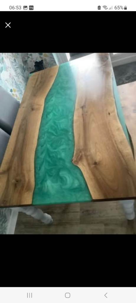 Resin River table and bench 