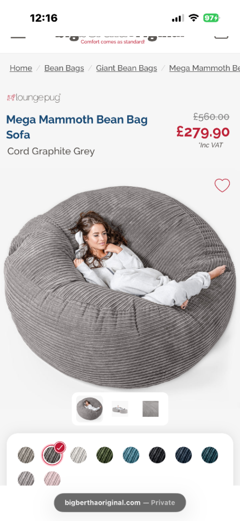 Xxxl bean bag 
