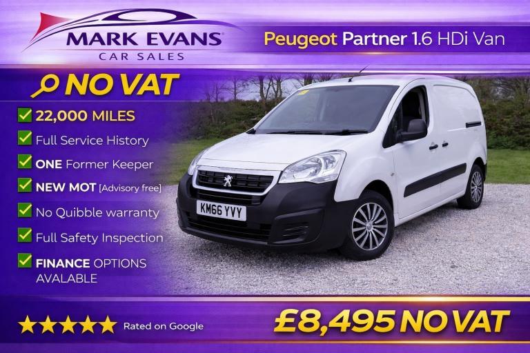 2016 Peugeot Partner 850 S 1.6 BlueHDi 100 Van ATV PANEL VAN Diesel Manual
