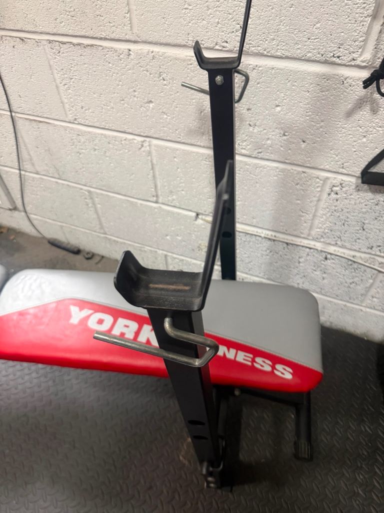 York Fitness Weight Bench with Bar and Dumbbells