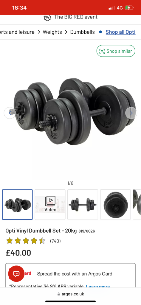 Opti Vinyl Dumbbell Set - 20kg