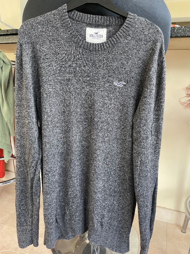 Hollister dark grey super soft cotton mix jumper - size Medium