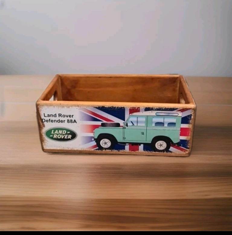 Medium Vintage Land Rover Wooden Storage Crate 28cmx15cmx11cm