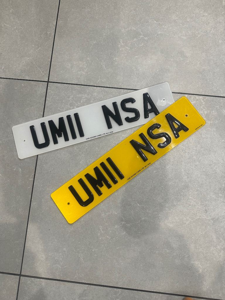 Unique "UMII NSA" Number Plates - Eye-Catching Design