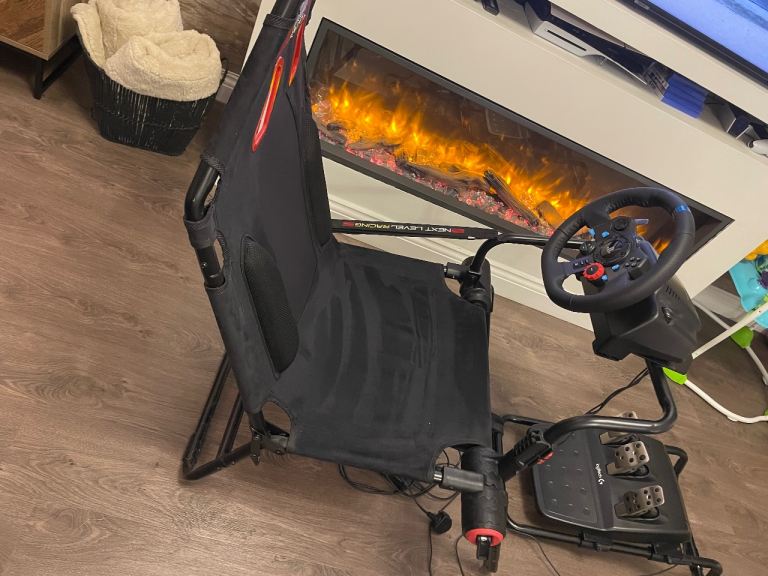 Logitech G29 Driving Force Gaming Steering Wheel & Peddles. With Next Level Racing GT Lite sim seat