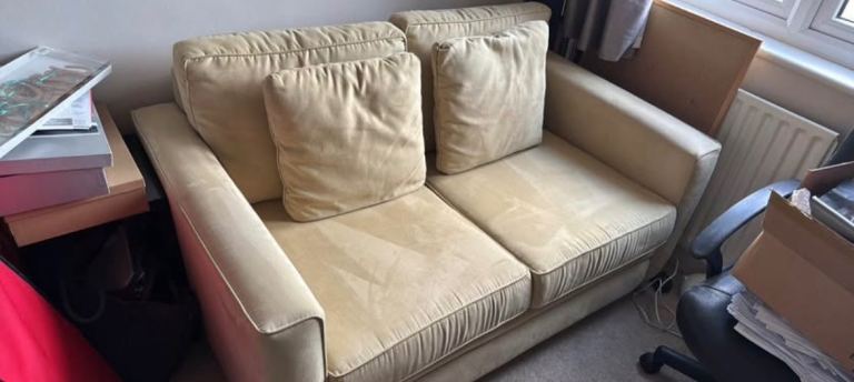 Cosy Cream Two-Seater Sofa - Good Condition