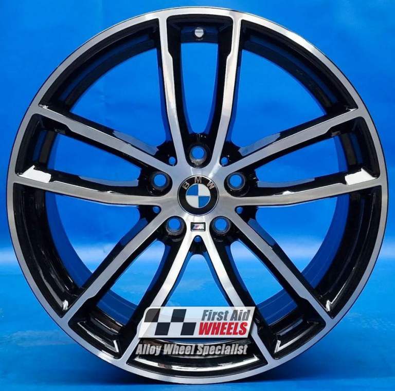 R534DCB Swap BMW 5 SERIES G30 G31 4x 18'' GENUINE STYLE 662M GLOSS BLACK DIAMOND CUT ALLOY WHEELS
