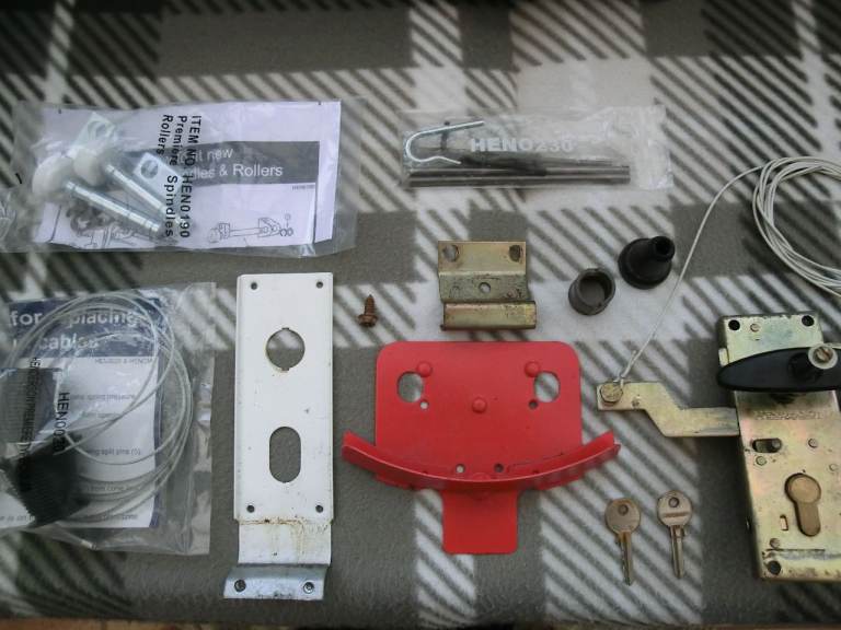 HENDERSON Garage Door 'new and used' parts/spares (includes door lock & 2 keys) *offers considered*