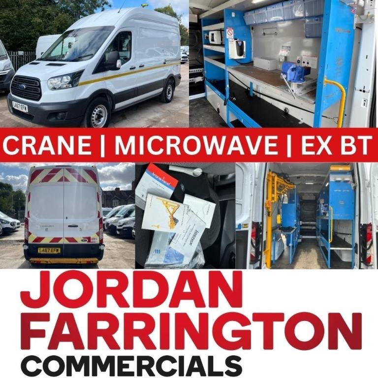 2018 FORD TRANSIT 2.0 350 FWD L2H3 WORKSHOP VAN / SPLICING VAN WITH 150KG CRANE