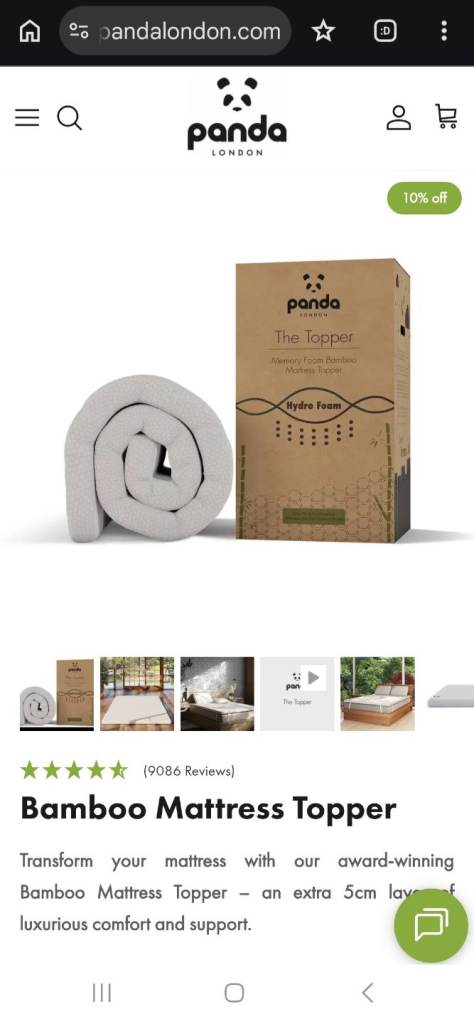PANDA single memory foam Topper 