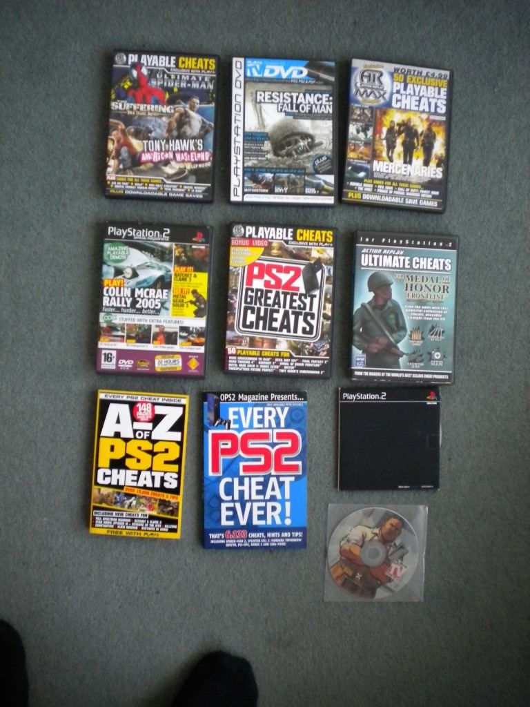 PS2  CHEAT BOOKS,PLAYABLE CHEATS INC MOH FRONTLINE AND VARIOUS DEMO DISCS INC GTA