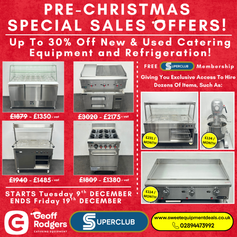 PRE-CHRISTMAS SPECIAL SALES OFFERS! Up to 30% off Catering Equipment ENDS FRIDAY 19th DECEMBER!
