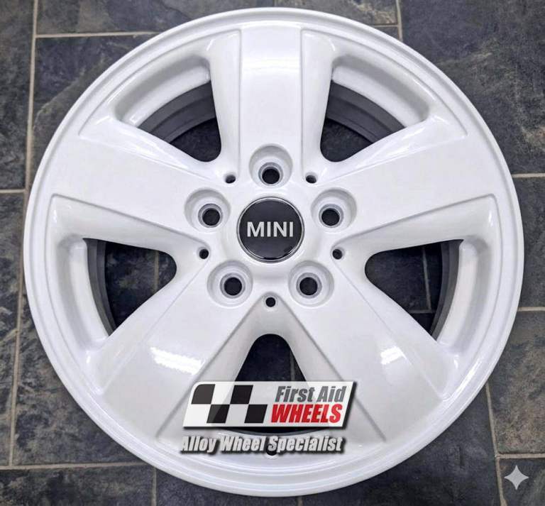 R670W Swap MINI COOPER / ONE 4X 15'' GENUINE 492 HELI SPOKE GLOSS WHITE ALLOY WHEELS