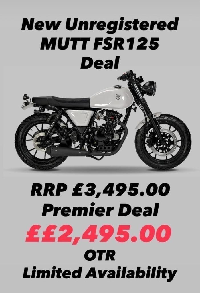 NEW Unregistered Mutt FSR 125 Cool Grey Motorcycle 