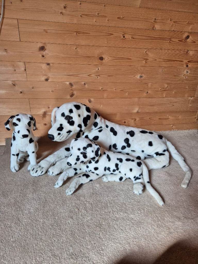 Dalamtian spotty dog family 3 x soft stuffed teddies