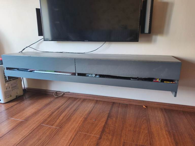 Tv wall mounted shelf stand unit living room furniture