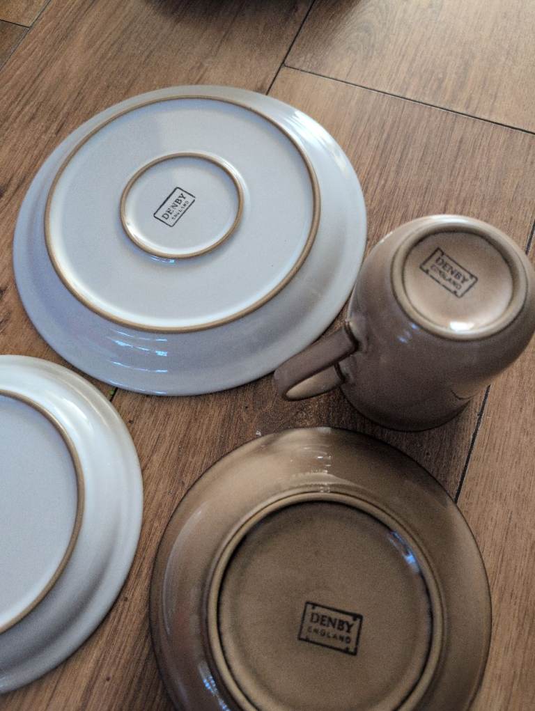 Denby coffee mugs and dish
