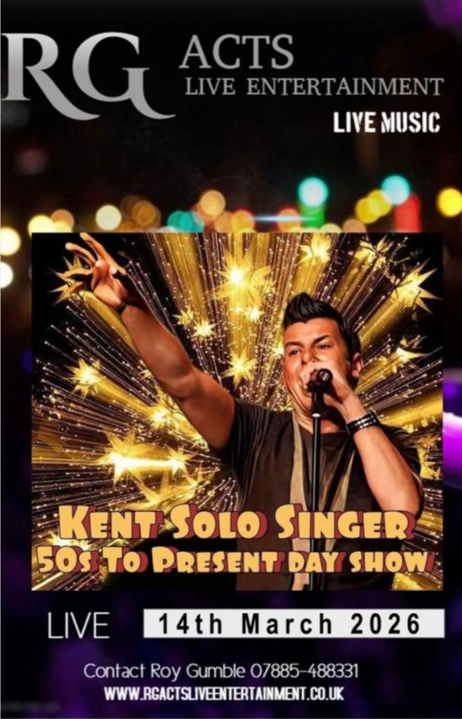The Surrey Cricketers Presents Kent Solo Singer Saturday The 14th March 2026