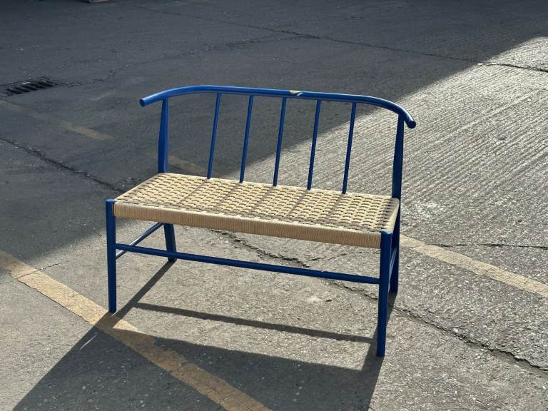 60 Scottie Oak Bench - Blue