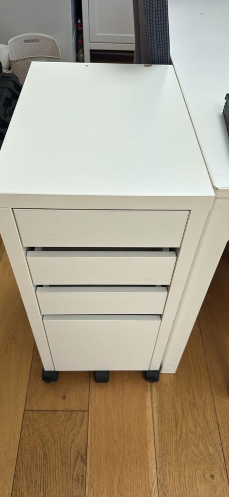 IKEA micke White 3-Drawer Office Filing Cabinet on Wheels