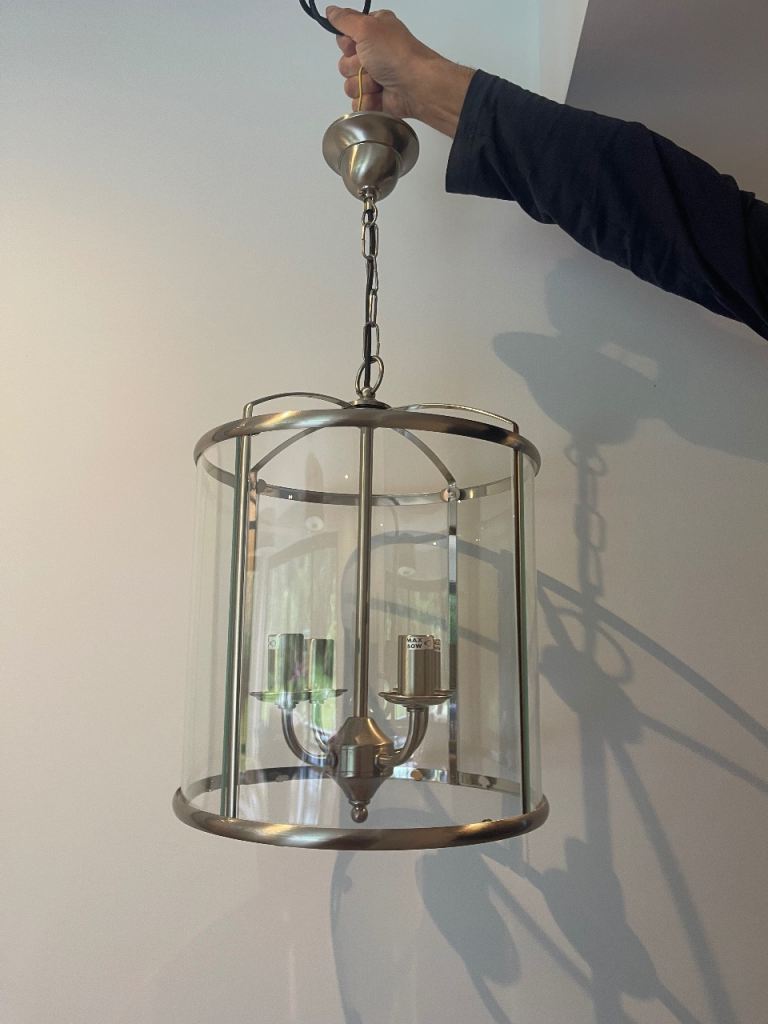 Silver & glass ceiling light/chandelier