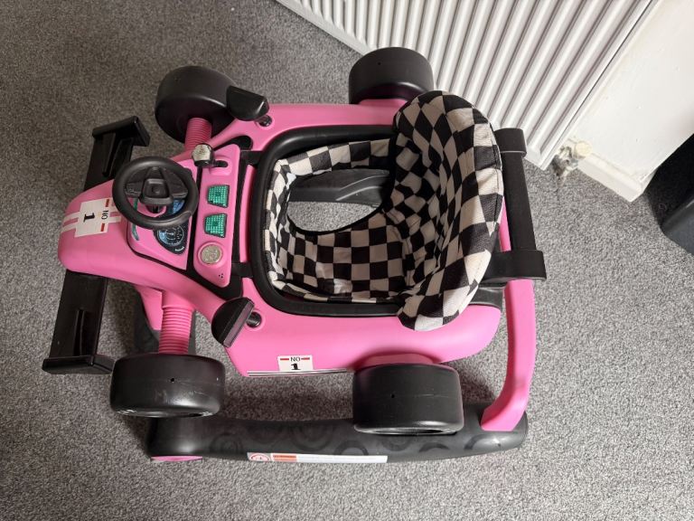 Pink Formula Racing Car Baby Walker – Excellent ondition