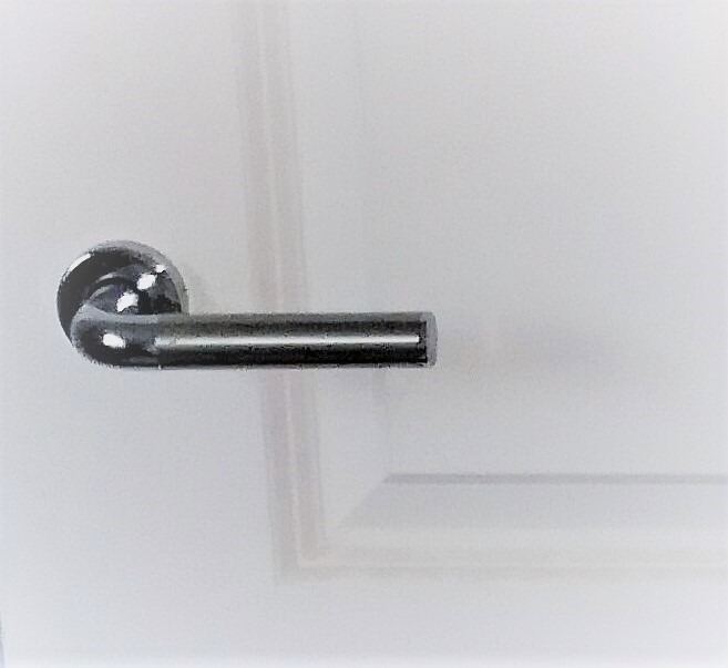 1 Pair Serozzetta Trend Fire Rated Lever FIRE DOOR HANDLE Polished Chrome Modern Contemporary