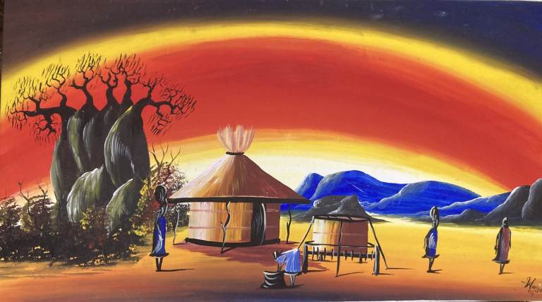 African Art Baobab Tree 