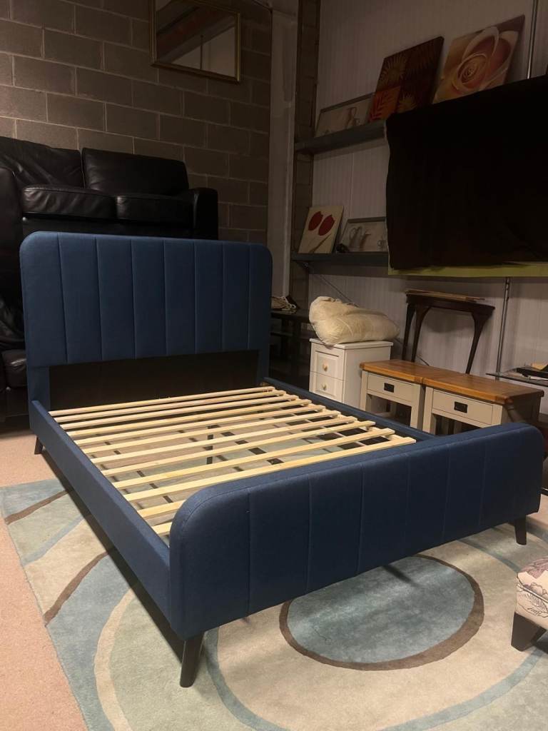 Brand New Brown Fabric King Size Bed Frame 