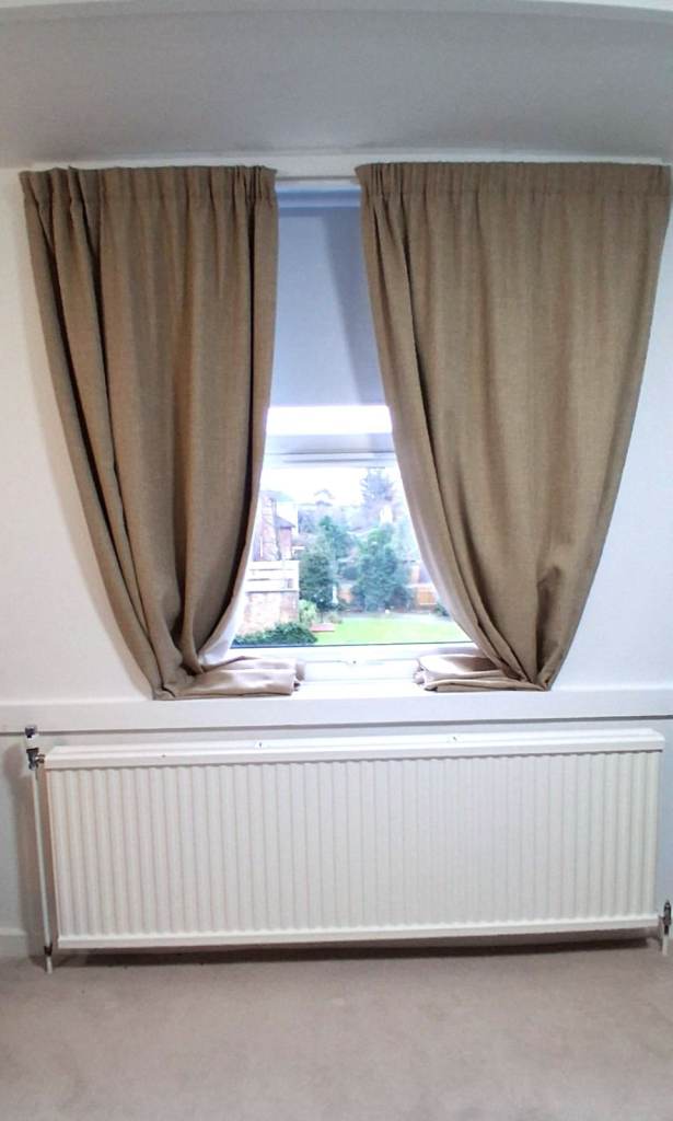 image for JOHN LEWIS PENCIL PLEAT CURTAINS /TEXTURE / BLACHOUT/LINENED/ ORIGINAL PRICE £60