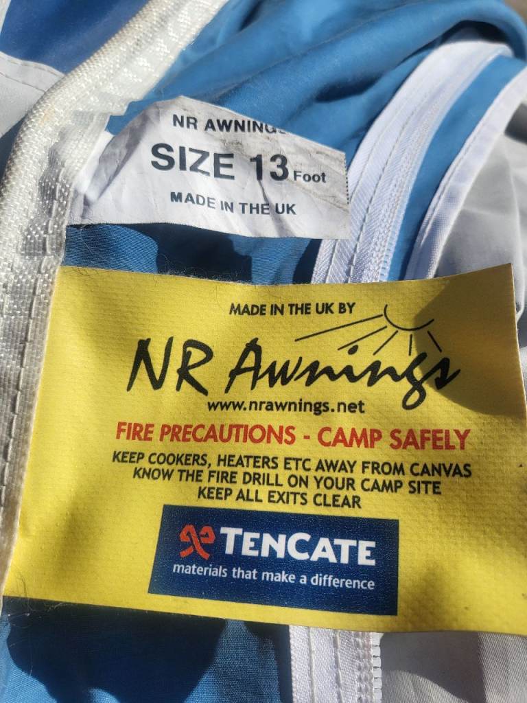 NR Awnings Caravan Awning - Blue, Size 13