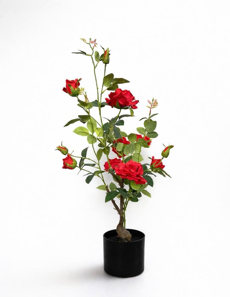Faux Red Rose Tree – Potted Artificial Plant Plant Indoor 90CM