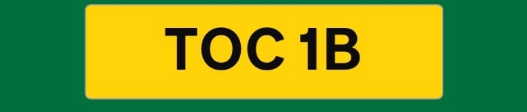 Number  Plate. TOC 1B 