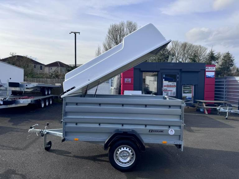 BRAND NEW ZASLAW 205SU SINGLE AXLE DOUBLE BROADSIDE TRAILER WITH LOCKABLE LID