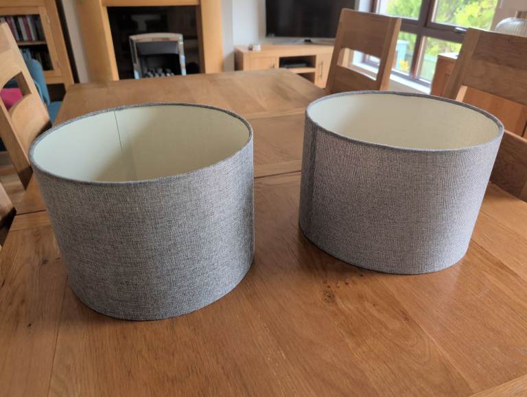 Grey fabric lampshades large