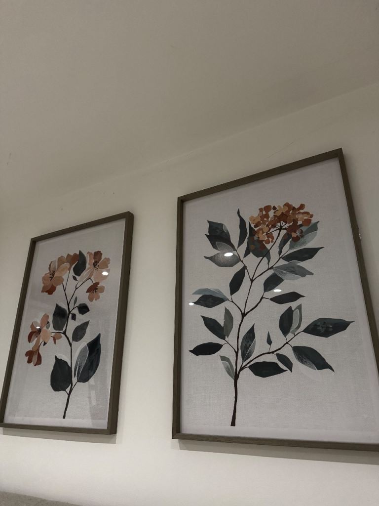 2x large floral frames 