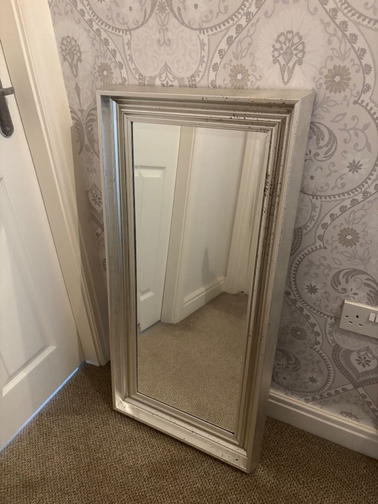 Silver framed mirror