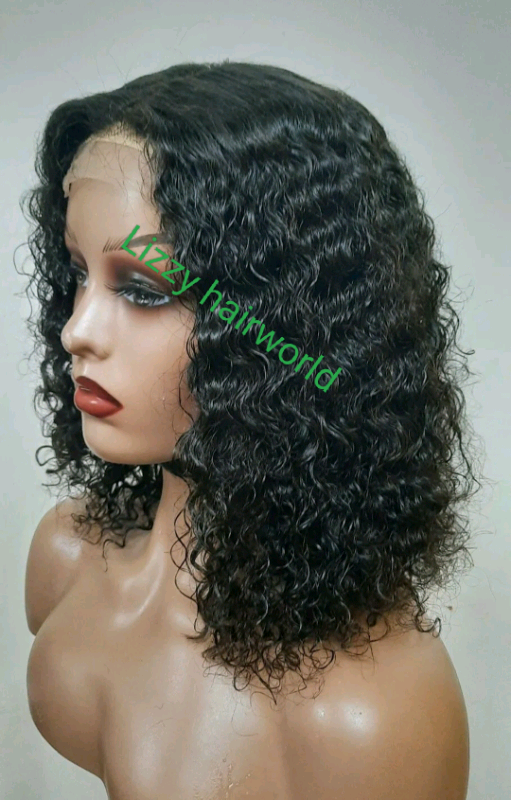 16inches HD transparent 4x4   Brazilian human hair waterwaves blunt wi