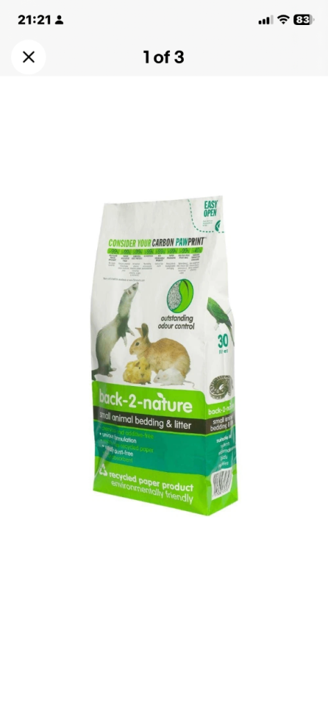 Small animal bedding and 3/4 bag sawdust 