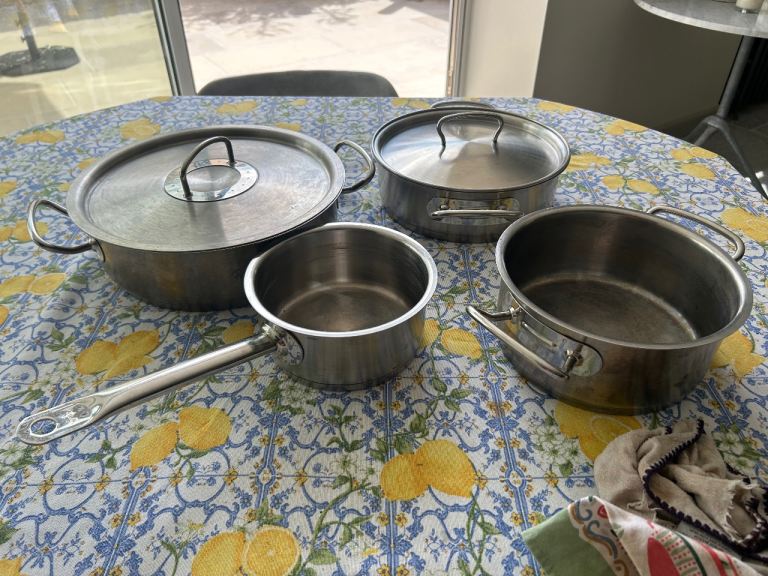 Fissler Stainless Steel Pot Set – 4 Items, Good Condition