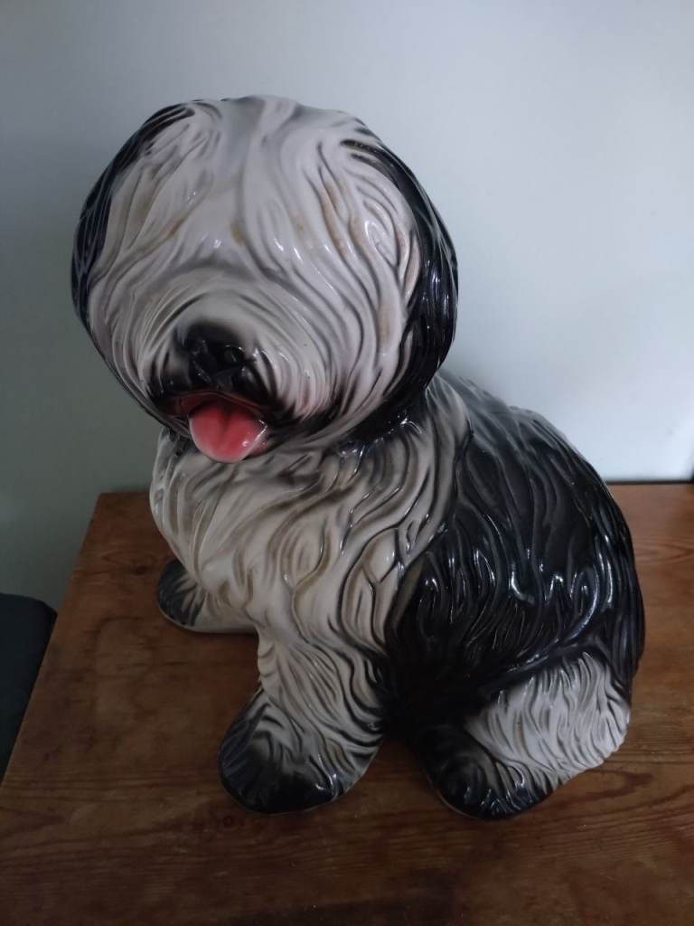 Vintage very large Ceramic Old English Sheepdog Figurine – Good Condition