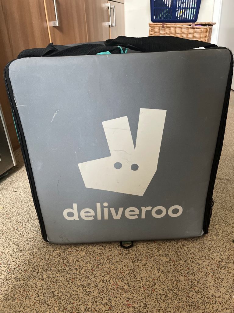 Deliveroo Thermal Delivery Bag - Grey/Teal, Fair Condition
