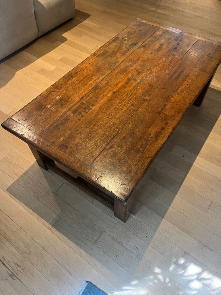 Solid Rustic Wooden Coffee Table