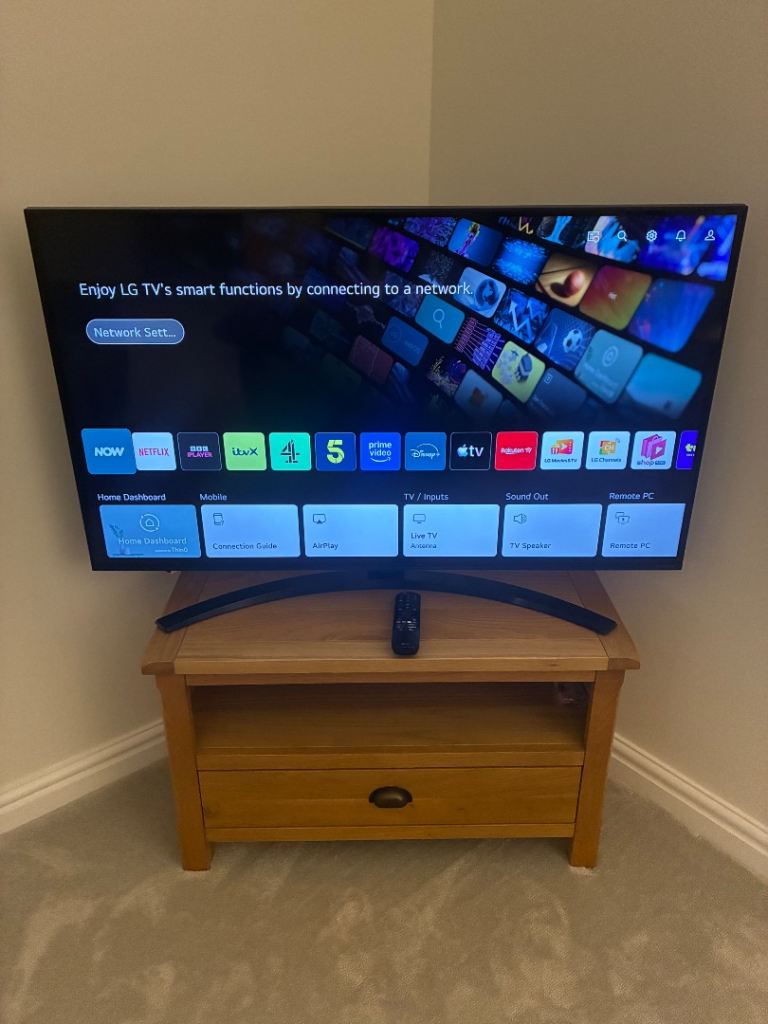 43 inch LG Nano smart tv with light oak cabinet | in Pembrokeshire ...