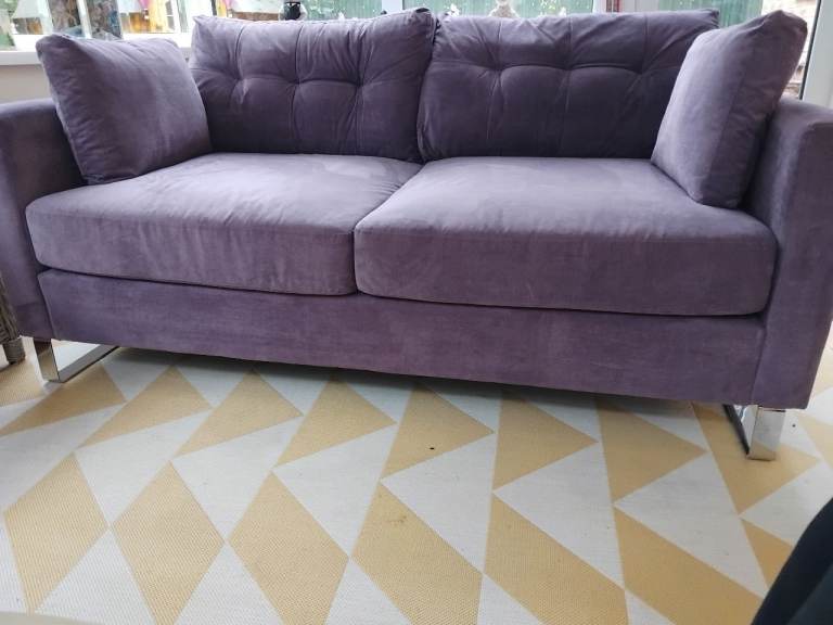 Purple Two-Seater Sofa – Good Condition