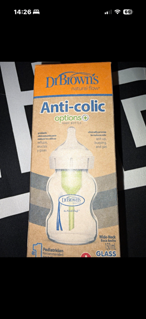 Dr. Brown's Anti-colic Options+ Glass Baby Bottle 150ml - New